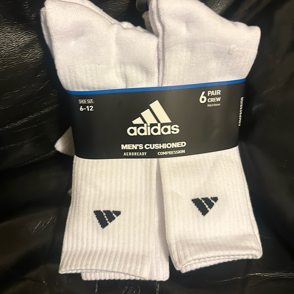Men’s cushioned 6 pair crew Compression socks shoe size 6-12